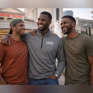 “Caesars Rewards” Men's Gray Quarter-Zip Jacket